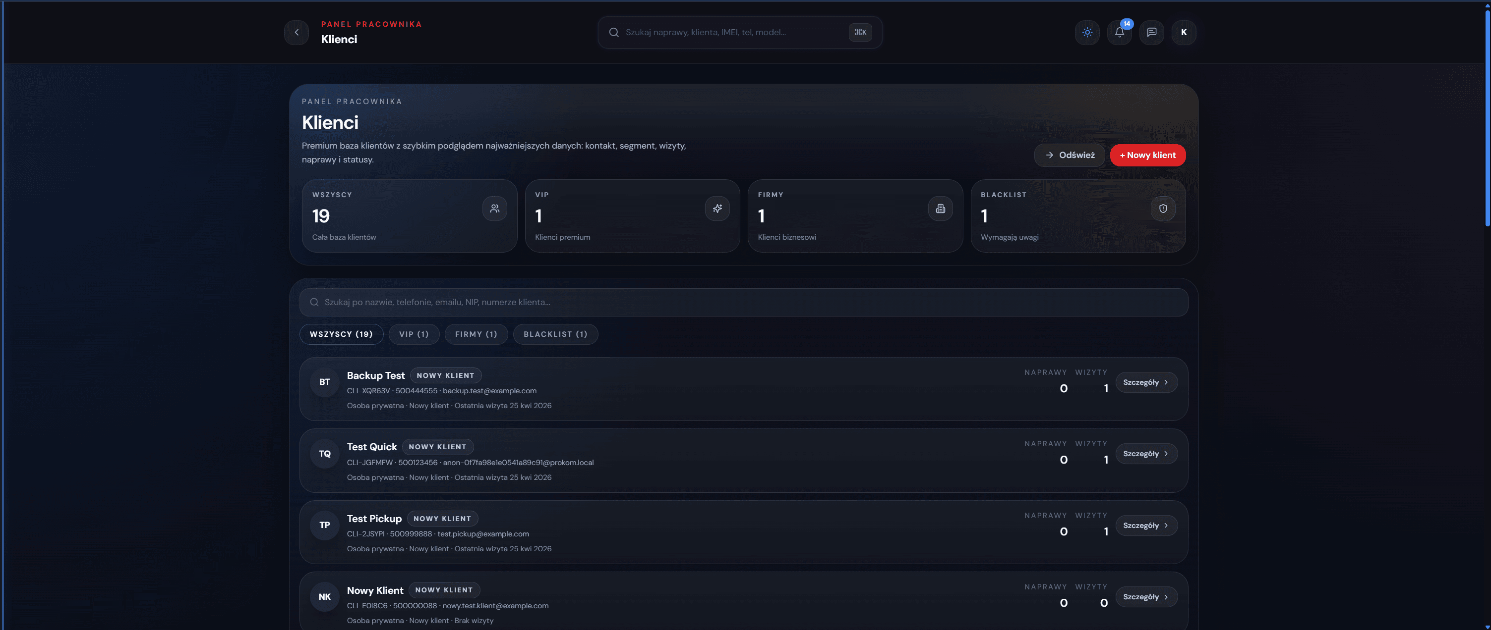 PRO-KOM Serwis System - Klienci